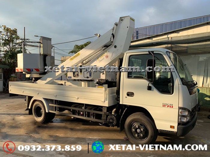 Xe Cẩu Isuzu 1 Tấn Gắn Cẩu Nâng Người Làm Việc Trên Cao Palfinger P140