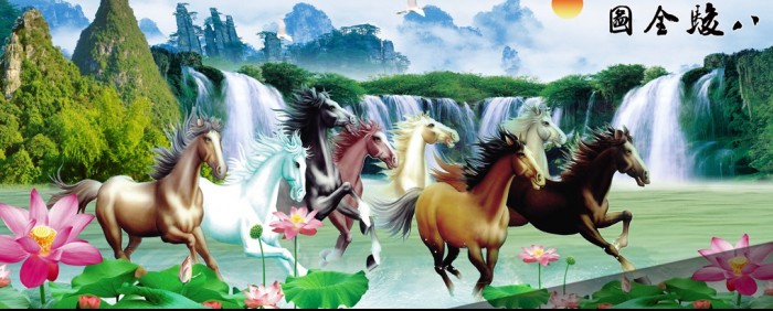 Tranh con ngựa ngọc 3d- gạch tranh trang trí5