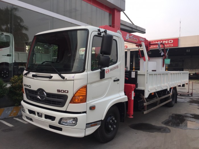 Hino Fc Euro4 - Tải 4600kg - Mới 100% 2018 Cẩu URV 344- 4 khúc