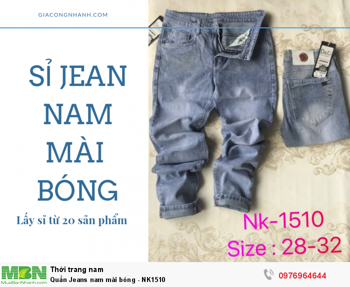 Quần Jeans nam mài bóng - NK15100