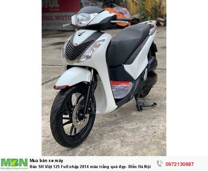 Bán SH Việt 125 Full nhập 2014 màu trắng quá đẹp- Biển Hà Nội