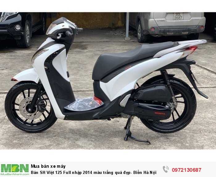 Bán SH Việt 125 Full nhập 2014 màu trắng quá đẹp- Biển Hà Nội