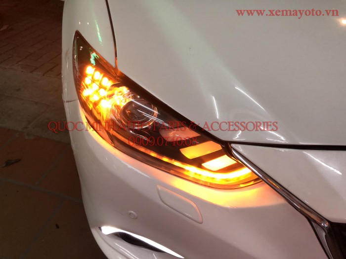 Độ đèn pha cho Mazda 6 2015 mẫu Mustang cho tết đẹp thêm vui