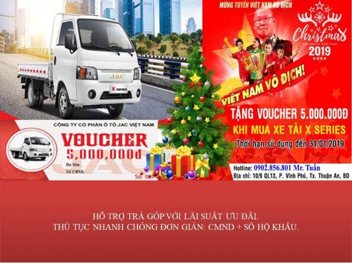 Xe tải jac/ jac x5/ 990kg – 1250kg – 1500kg – Thùng hàng dài 3 mét 2..hyundai.