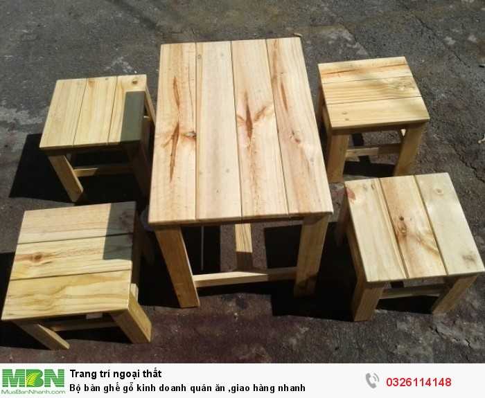 Bộ bàn ghế gỗ kinh doanh quán ăn ,giao hàng nhanh Mới 100%, giá ...