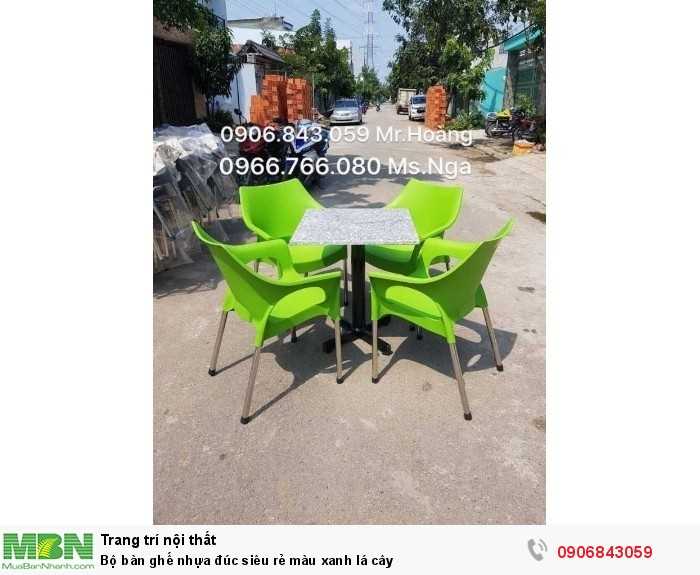 Bộ bàn ghế nhựa đúc siêu rẻ màu xanh lá cây0