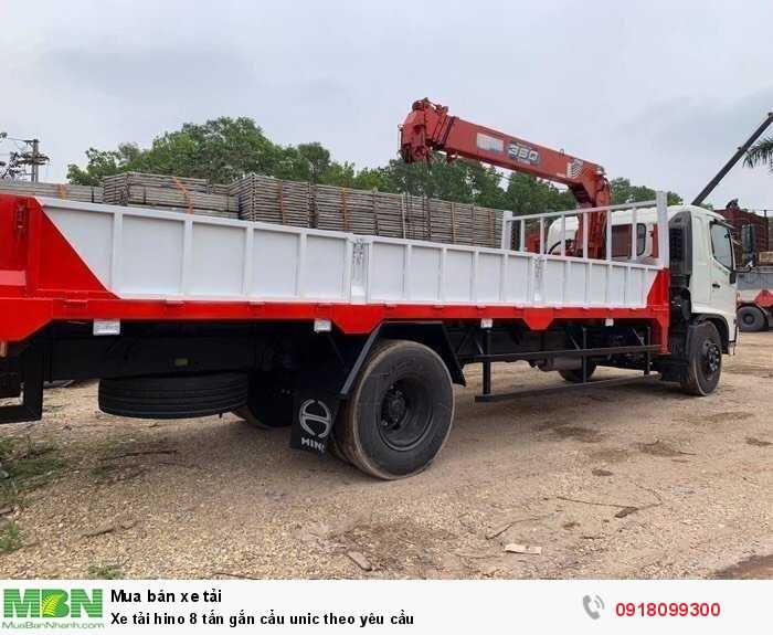 Xe tải Hino 8 tấn gắn cẩu unic theo yêu cầu