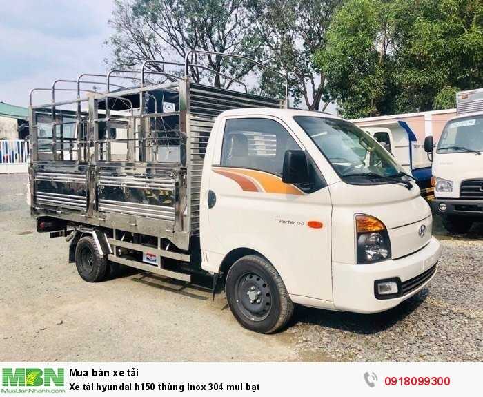 Xe tải hyundai h150 thùng inox 304 mui bạt