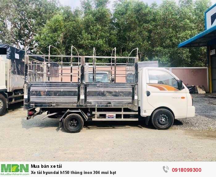 Xe tải hyundai h150 thùng inox 304 mui bạt