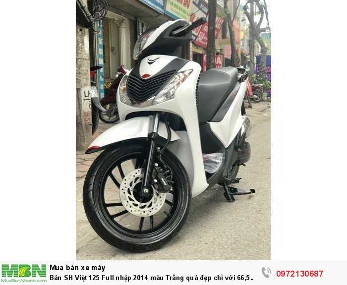 Bán SH Việt 125 Full nhập 2014 màu Trắng quá đẹp chỉ với 66,5 triệu- Biển Hà Nội