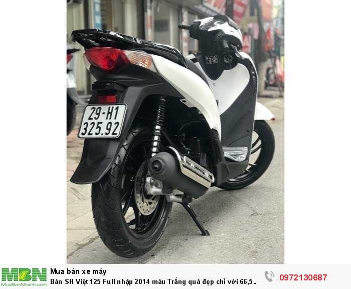 Bán SH Việt 125 Full nhập 2014 màu Trắng quá đẹp chỉ với 66,5 triệu- Biển Hà Nội