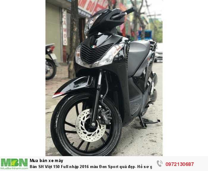 Bán SH Việt 150 Full nhập 2016 màu Đen Sport quá đẹp- Hồ sơ gốc cầm tay.