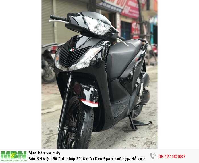 Bán SH Việt 150 Full nhập 2016 màu Đen Sport quá đẹp- Hồ sơ gốc cầm tay.