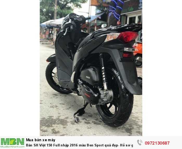 Bán SH Việt 150 Full nhập 2016 màu Đen Sport quá đẹp- Hồ sơ gốc cầm tay.