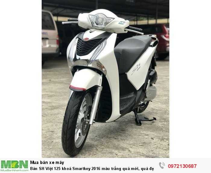 Bán SH Việt 125 khoá Smartkey 2016 màu trắng quá mới, quá đẹp.