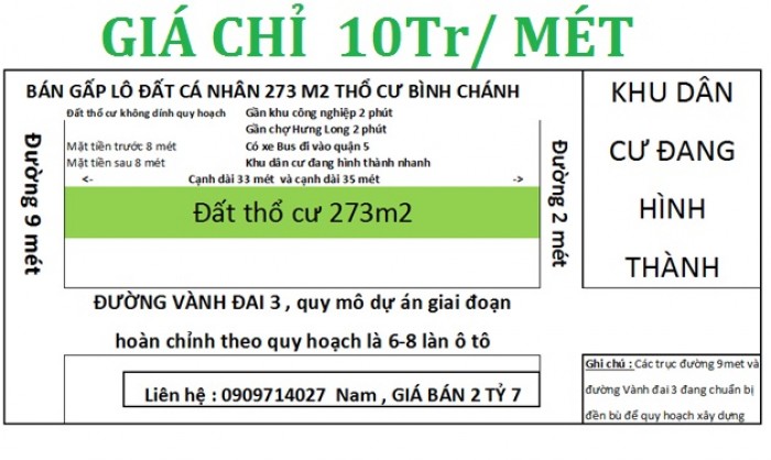 Bán đất gần chợ Hưng Long 300 mét , gần cổng khu công nghiệp 400 mét giá rẻ hơn thị trường hơn cả tỷ