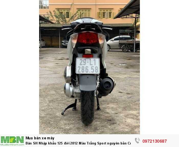 Bán SH Nhập khẩu 125 đời 2012 Màu Trắng Sport nguyên bản Cực CHẤT- Biển Hà Nội