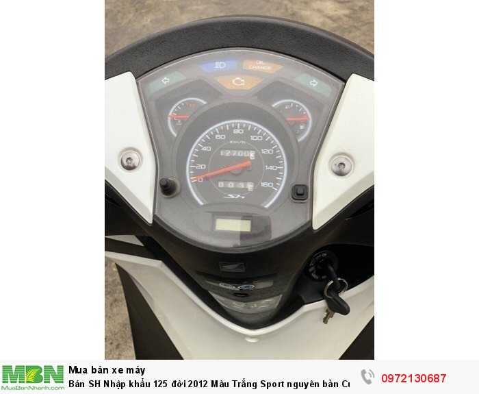 Bán SH Nhập khẩu 125 đời 2012 Màu Trắng Sport nguyên bản Cực CHẤT- Biển Hà Nội