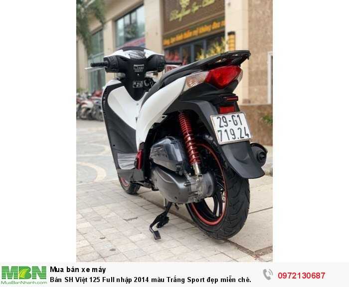 Bán SH Việt 125 Full nhập 2014 màu Trắng Sport đẹp miễn chê.