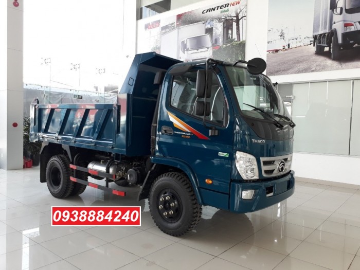 Bán trả góp xe ben THACO FORLAND FD500.E4 5 tấn thùng 4 khối trả trước 20% Long An Tiền Giang Bến Tre