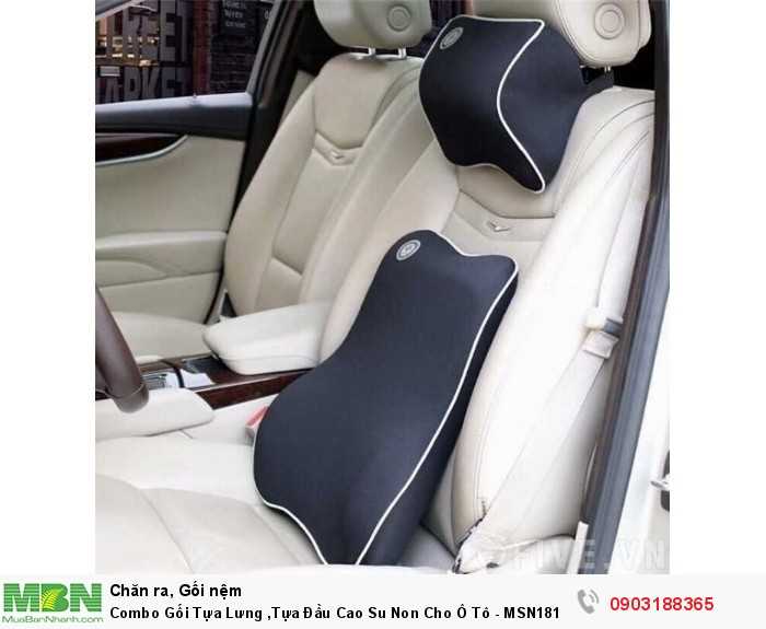 Combo Gối Tựa Lưng ,Tựa Đầu Cao Su Non Cho Ô Tô - MSN181350