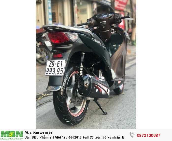 Bán Siêu Phẩm SH Việt 125 đời 2016 Full độ toàn bộ xe nhập- Biển Vip