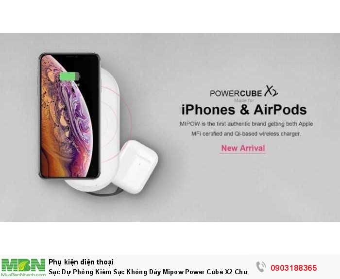 Sạc Dự Phòng Kiêm Sạc Không Dây Mipow Power Cube X2 Chuẩn Apple