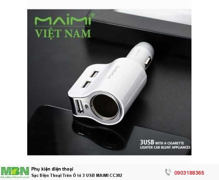 Sạc Điện Thoại Trên Ô tô 3 USB MAIMI CC302
