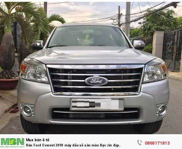 Bán Ford Everest 2010 máy dầu số sàn màu Bạc zin đẹp