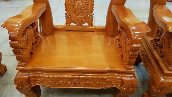 Bộ bàn ghế chạm đào tay 14, hàng đẹp tại Tiền Giang10