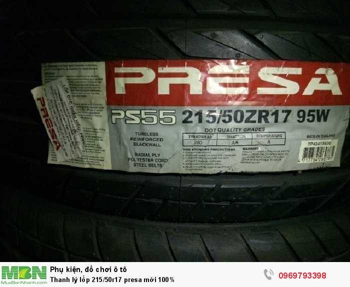 Thanh lý lốp 215/50r17 presa mới 100%