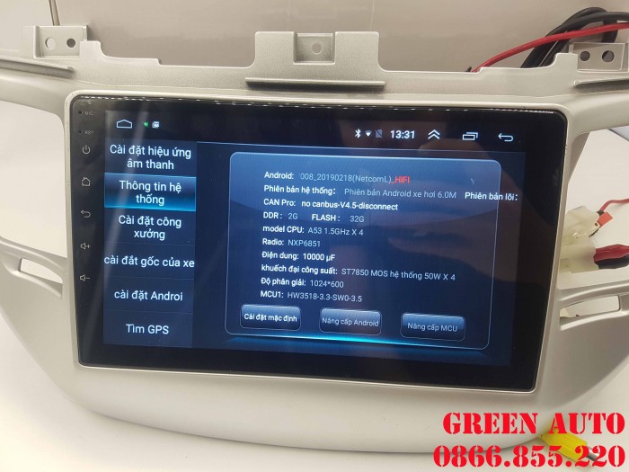 Đầu Màn Hình DVD Android Hãng OREO Lắp Cho Xe Huyndai Tucson
