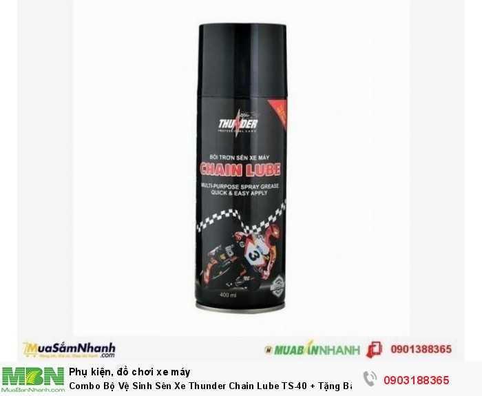 Combo Bộ Vệ Sinh Sên Xe Thunder Chain Lube TS-40 + Tặng Bàn Chải - MSN388395 1