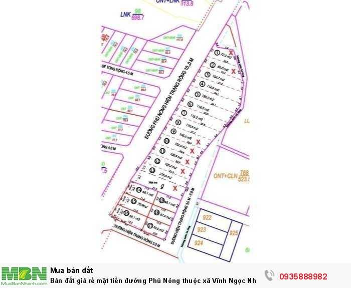 Bán đất giá rẻ mặt tiền đường Phú Nông thuộc xã Vĩnh Ngọc Nha Trang  . LH 0935888982 Bảo