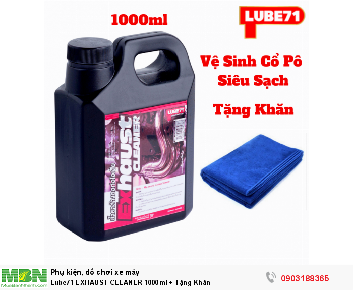 Vệ Sinh Cổ Pô Siêu Sạch Lube71 EXHAUST CLEANER 1000ml + Tặng Khăn-MSN388397 0