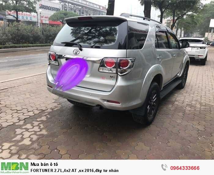 FORTUNER 2.7L,4x2 AT ,sx 2016,đky tư nhân