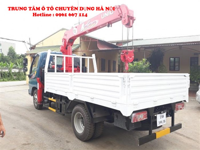 Xe tải 5 tấn Thaco OLLIN 500B gắn cẩu 3 tấn UNIC model URV344 ( 3 tấn 4 đốt ) | Trả trước 180tr giao xe ngay
