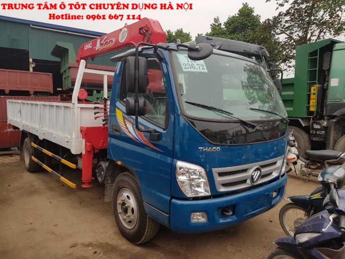 Xe tải 7,3 tấn Thaco OLLIN 700B gắn cẩu 3 UNIC model URV343 ( 3 tấn 4 đốt )|Trả trước từ 200tr giao xe ngay