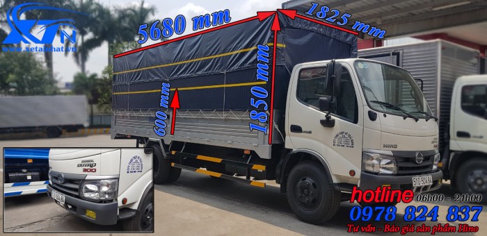 Xe Tải Hino Dutro 3T5 Thùng 5m7 nhập khẩu nguyên chiếc.