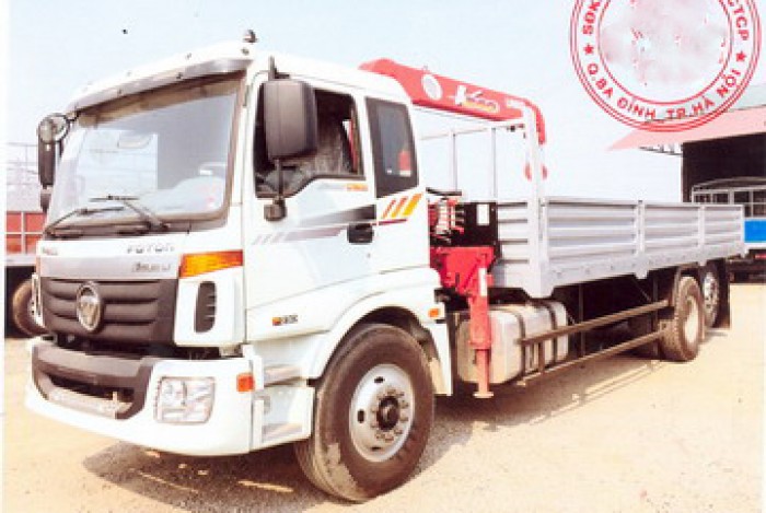 Xe tải 3 chân co Thaco Auman C1500/P230 gắn cẩu 3 tấn UNIC model URV344 | Xe có sẵn giao ngay