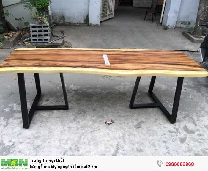 Bàn gỗ me tây nguyên tấm dài 2,3m2