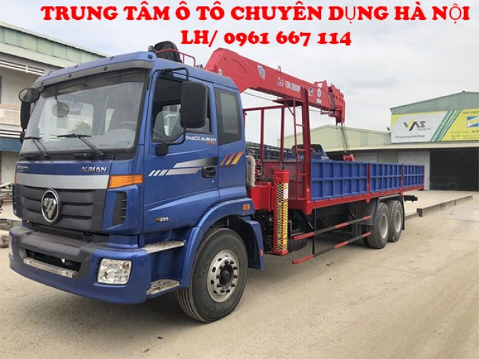 Xe tải 3 chân Thaco Auman C240/P255 ( 6x4 )gắn cẩu 7 tấn ATOM736L | Hỗ trợ khách hàng mua xe trả góp lãi xuất thấp
