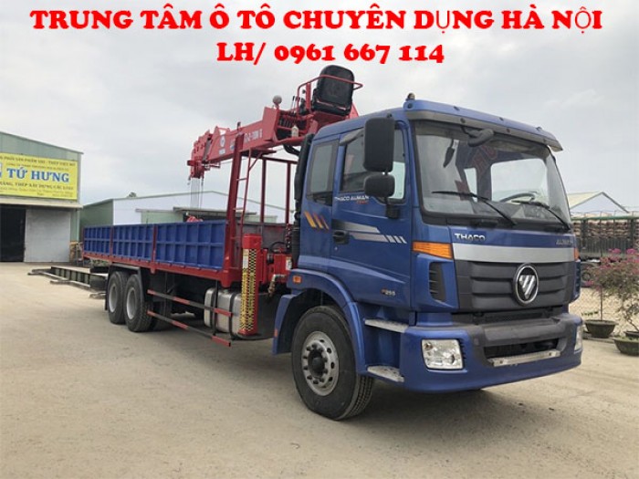 Xe tải 3 chân Thaco Auman C240/P255 ( 6x4 )gắn cẩu 7 tấn ATOM736L | Hỗ trợ khách hàng mua xe trả góp lãi xuất thấp