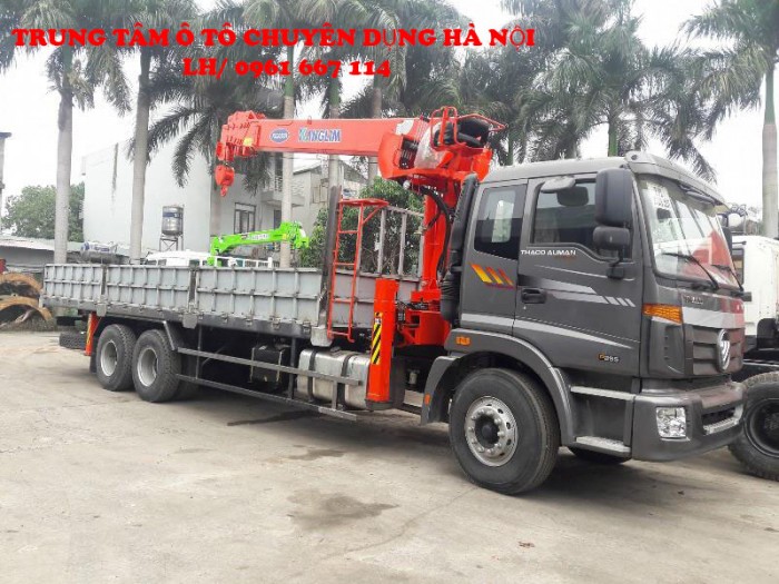 Thaco Auman C240/P255 (6x4) gắn cẩu gục 7 tấn KANGLIM model KD2056H | Hỗ trợ khách hàng mua xe trả góp lãi xuất thấp