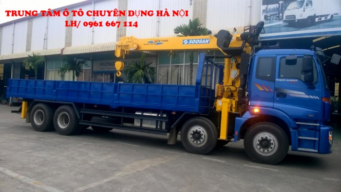 Xe tải 4 chân Thaco Auman C300 gắn cẩu 8 tấn SOOSAN model SCS746L | Hỗ trợ mua trả góp lãi xuất thấp