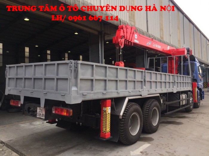 Thaco Auman C300(8x4) gắn cẩu 7 tấn ATOM736L | Hỗ trợ khách hàng mua trả góp, giá thanh lý