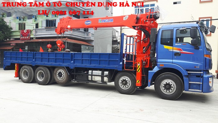 Xe tải 5 chân THACO AUMAN C34(10x5) gắm cẩu 10 tấn KANGLIM model KS2605 | Giá siêu Khuyến mãi | Hỗ trợ mua trả góp ngân hàng
