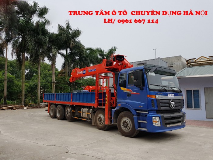 Xe tải 5 chân THACO AUMAN C34(10x4) gắn cẩu 15 tấn KANGLIM model KS5206 | Giá cạnh tranh | Hỗ trợ trả góp ngân hàng cao