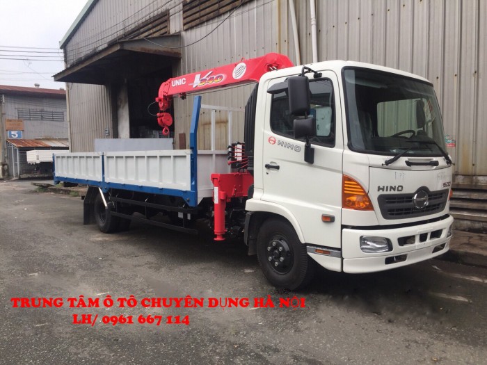 Xe tải 7 tấn HINO FC9JLSW gắn cẩu 3 tấn UNIC model URV343 thùng dài 6m | Hỗ trợ mua xe trả góp qua ngân hàng