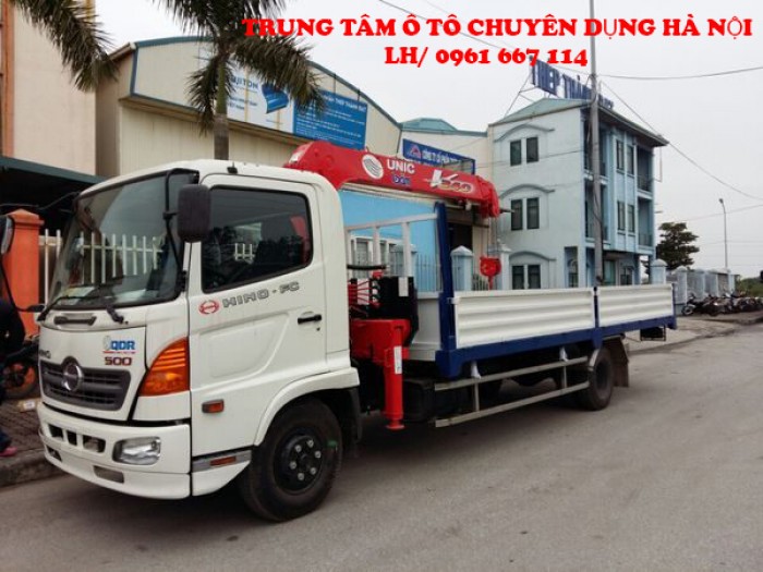 Xe tải 7 tấn HINO FC9JLSW gắn cẩu 3 tấn UNIC model URV343 thùng dài 6m | Hỗ trợ mua xe trả góp qua ngân hàng